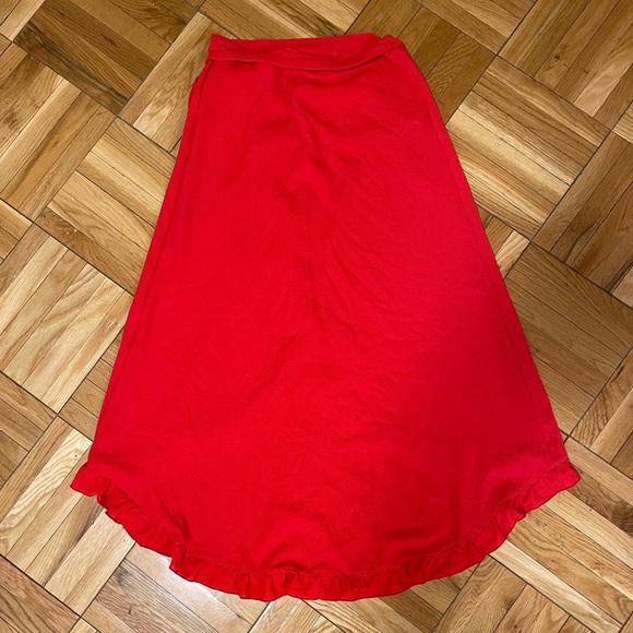 Ellejay Red Emma Wrap Ruffle Skirt - Picture 3 of 6